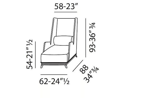 High Back Armchair with Armrests in Leather or Fabric VIBIEFFE 430 Opera factory VIBIEFFE from Italy. Foto №4