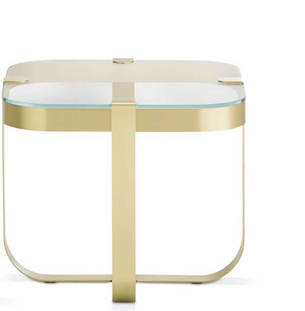 Square Glass and Iron Coffee Table Ring Saba factory SABA from Italy. Foto №1