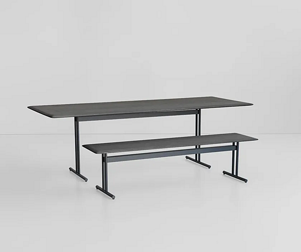 Ash and metal bench Graphic 955 O Potocco 955/O factory POTOCCO from Italy. Foto №2