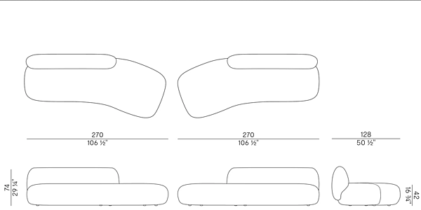 Modular fabric sofa with soft back Potocco Jade 953 D 953/D factory POTOCCO from Italy. Foto №15