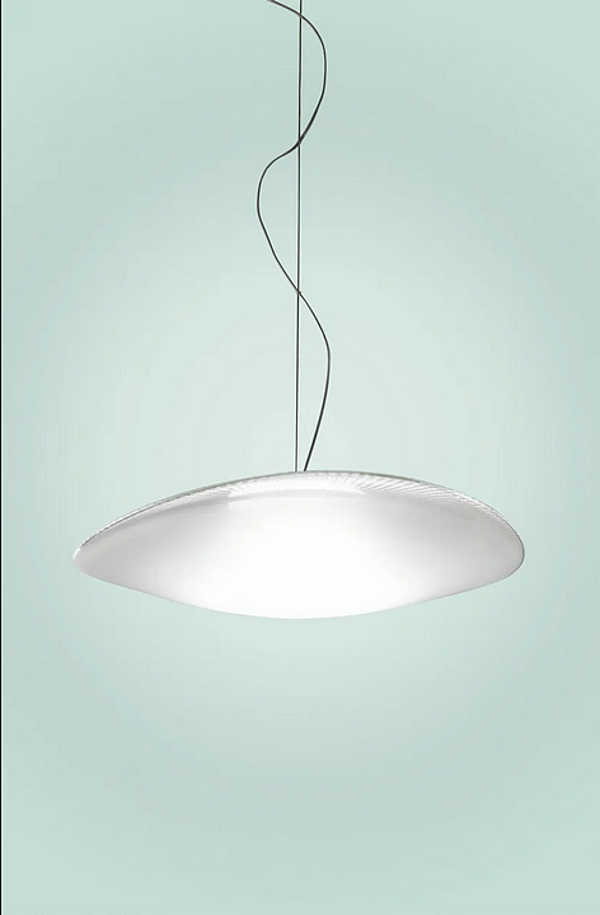 LED Blown Glass Pendant Lamp Fabbian Loop factory Fabbian from Italy. Foto №11