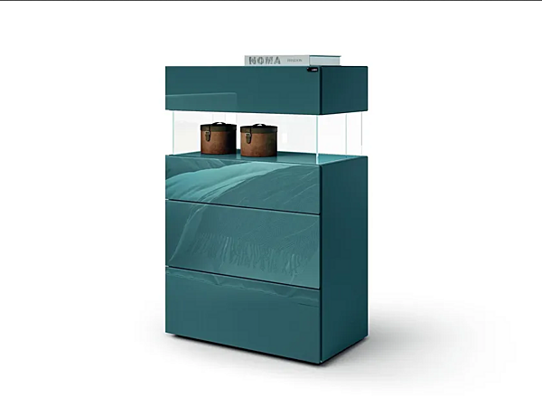 Glass chest of drawers AIR 0685B LAGO 0685B factory LAGO from Italy. Foto №1