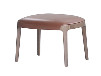 Upholstered low leather stool Potocco Velis 942 O4 942/O4