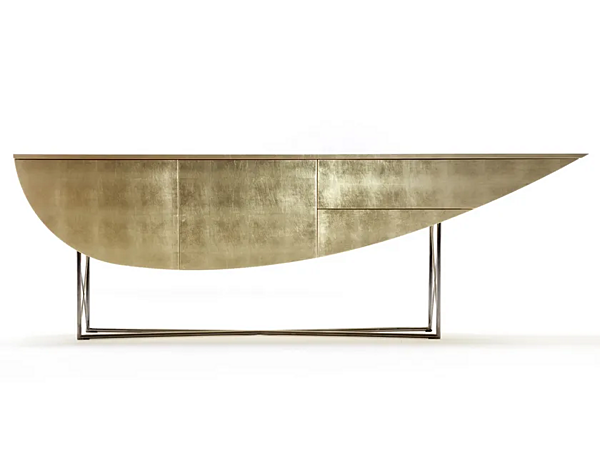 Rectangular gold leaf console table with drawers ERBA ITALIA Nessun Dorma factory ERBA ITALIA from Italy. Foto №2