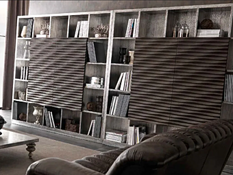 Ebon Silver Leaf Bookcase CORTEZARI 536 factory CORTE ZARI from Italy