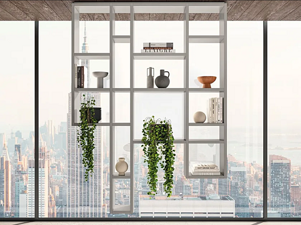 Floating wooden bookcase 30mm LAGO Weightless 2734 2734 factory LAGO from Italy. Foto №1