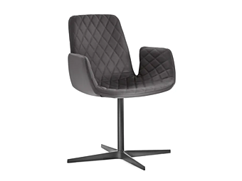 Swivel leather chair with armrests Eforma Lenny 4 Ways factory Eforma from Italy
