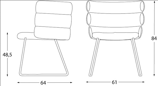 Upholstered fabric chair with sled base MONTBEL MAJA 5735 5735 factory MONTBEL from Italy. Foto №6