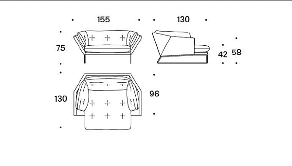 Upholstered fabric lounge chair with armrests Saba New York Suite factory SABA from Italy. Foto №6