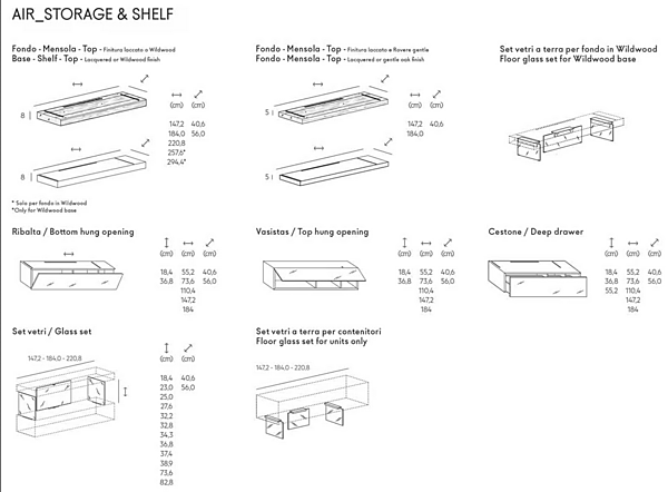 Sectional bookcase in wood LAGO AIR 0559 factory LAGO from Italy. Foto №2