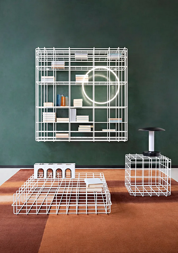 Open wall mounted iron bookcase Leyva Saba factory SABA from Italy. Foto №3