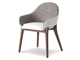 Upholstered fabric and leather armchair Liv I 4 Mariani