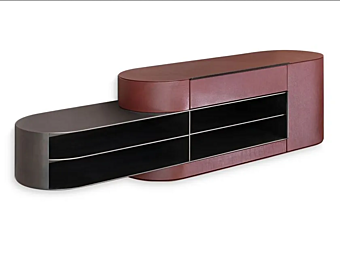 Suspended leather sideboard with doors BAXTER Blend factory BAXTER from Italy
