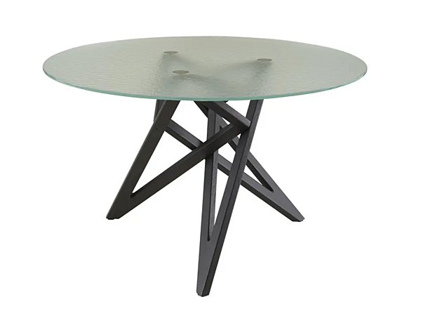 Round table with wooden base and glass top LIGNE ROSET Ennea factory LIGNE ROSET from Italy. Foto №1