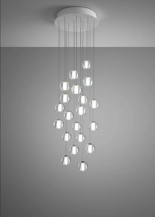 Crystal Pendant Lamp Multispot Beluga Fabbian factory Fabbian from Italy. Foto №4
