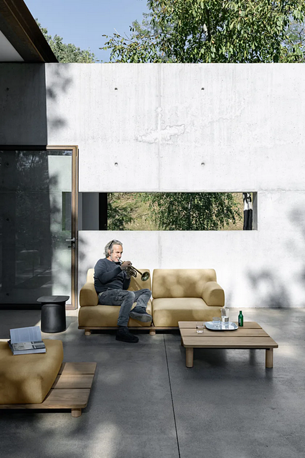 Modular garden sofa with soft back Palco Kristalia factory Kristalia from Italy. Foto №5