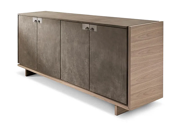 Low wooden office storage unit upholstered in leather I 4 Mariani Cartesiano factory i 4 Mariani from Italy. Foto №2