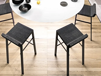 High Felt Stool with Footrest LAGO factory LAGO from Italy