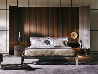 Double bed with upholstered headboard fabric Molteni & C Wish Double bed with upholstered headboard fabric Molteni & C Wish factory Molteni & C.(+VITRA) from Italy