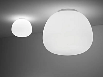 Glass ceiling lamp Fabbian Lumi Mochi factory Fabbian from Italy
