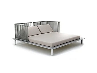 Garden Daybed in Acrylic and Aluminium with Soft Backrest VARASCHIN Sunmoon