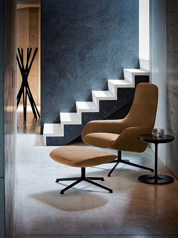 Swivel armchair with removable cover ZANOTTA KENT 896 factory ZANOTTA from Italy. Foto №2