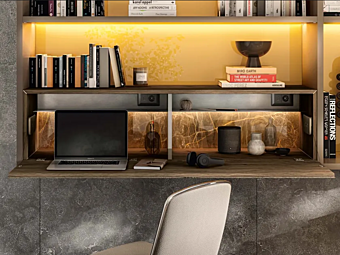 Storage wall with secretary desk LAGO 1206 Storage wall with secretary desk LAGO 1206 factory LAGO from Italy