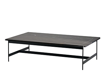 Rectangular low coffee table with marble top Potocco Little T 878 TR 878/TR