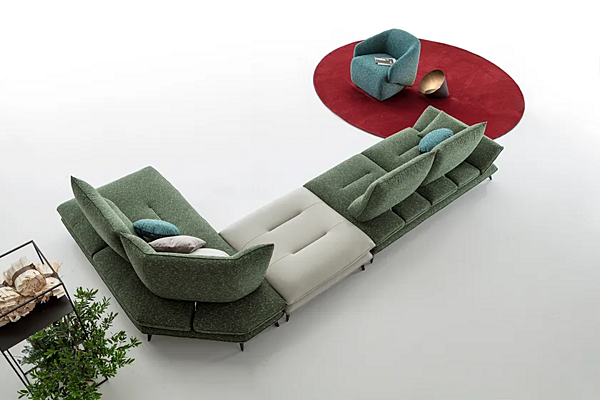 Sectional fabric sofa with soft back AERRE ITALIA LIBRA factory AERRE ITALIA from Italy. Foto №2