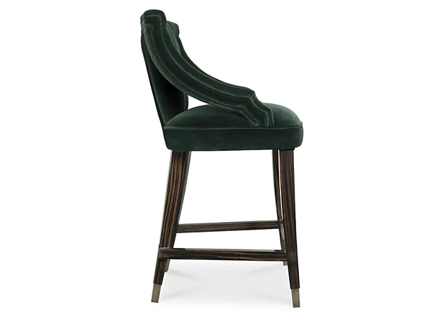 High Upholstered Velvet Stool with Armrests BRABBU Cayo factory BRABBU from Italy. Foto №2