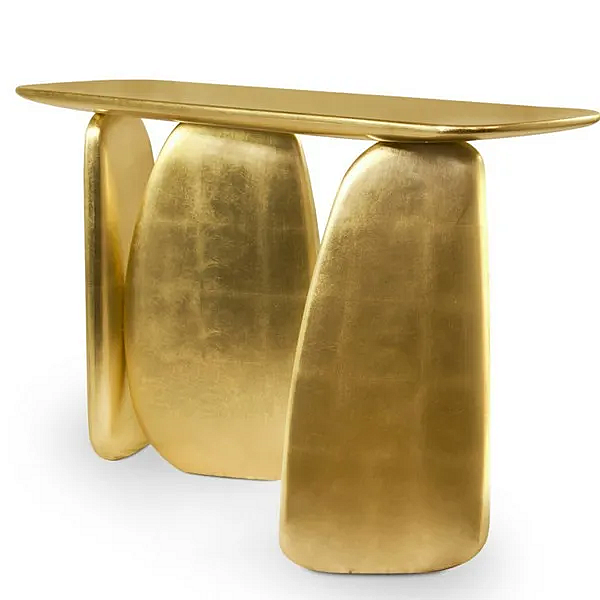 Rectangular Console Table in Gold Leaf BRABBU Ardara factory BRABBU from Italy. Foto №5