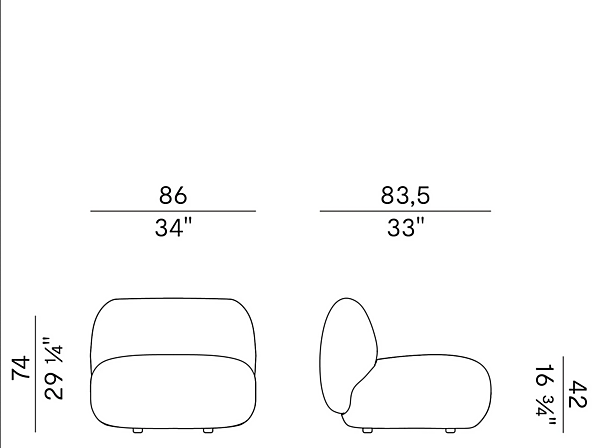 Fabric armchair with soft back Potocco Jade 953 L 953/L factory POTOCCO from Italy. Foto №5