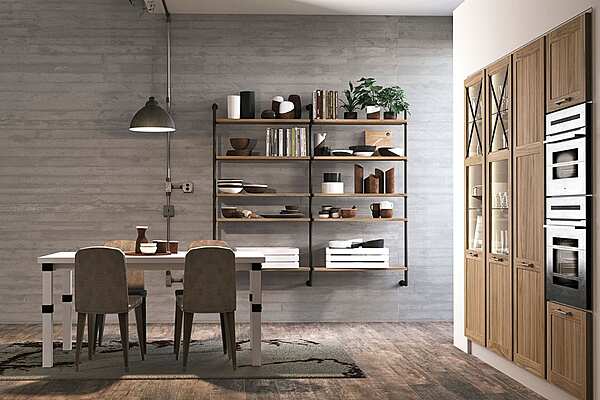 Contemporary wooden kitchen with peninsula LUBE CUCINE PROVENZA factory LUBE CUCINE from Italy. Foto №3