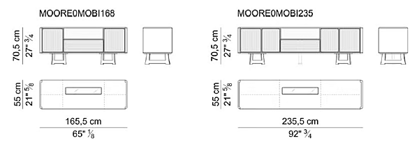 Leather Sideboard with Doors i 4 Mariani Moore factory i 4 Mariani from Italy. Foto №7