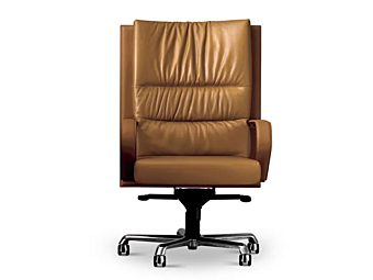 Swivel leather executive chair with armrests i 4 Mariani Ginza