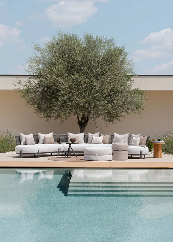 Curved Fabric Garden Sofa for Two Atmosphera Loto factory ATMOSPHERA from Italy. Foto №13