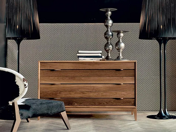 Walnut chest of drawers Binario M 115 DALE factory DALE from Italy. Foto №2