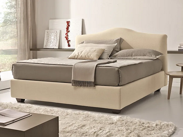 Upholstered double bed with soft backrest Duomo Design Fiaba factory Duomo Design from Italy. Foto №1