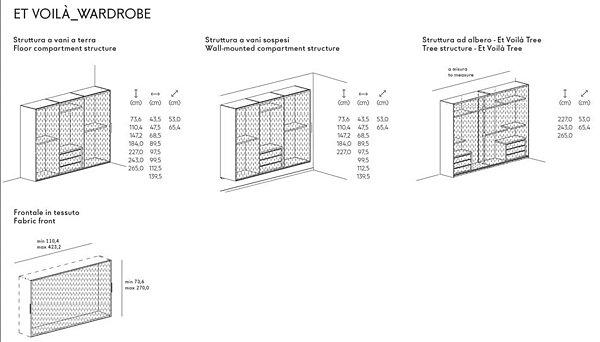 Sectional fabric wardrobe LAGO Et Voila 1175 1175 factory LAGO from Italy. Foto №2