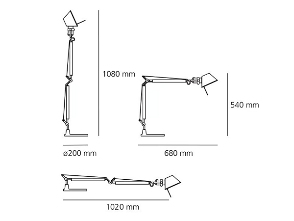 Aluminium Table Lamp with Swing Arm Tolomeo Mini Artemide A005500 factory Artemide from Italy. Foto №6