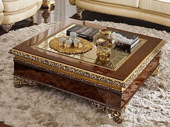 Square coffee table in wood A.R. Arredamenti Grand Royal 428