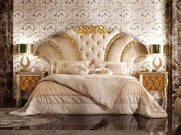 Double bed with tufted headboard A.R. Arredamenti Harmony 370 factory A.R.ARREDAMENTI SRL from Italy. Foto №2