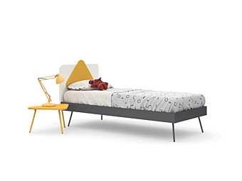 Kids single bed with upholstered back Nidi TRIO Bed factory nidi from Italy