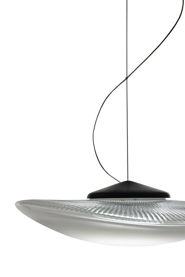 LED Blown Glass Pendant Lamp Fabbian Loop factory Fabbian from Italy. Foto №14