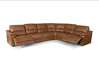 Sectional leather sofa with footstool Marinelli Home Australia 6 seater M1298