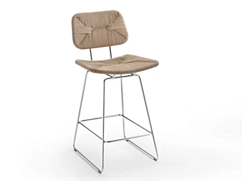 High Straw Stool with Back FLEXFORM Echoes factory FLEXFORM from Italy