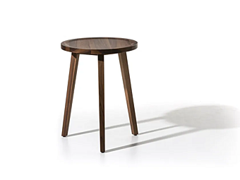 Round wooden side table gray Gervasoni 44 factory Gervasoni from Italy