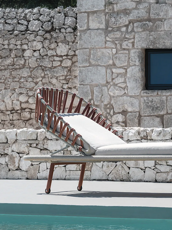 Recliner sun lounger with castors Emma Cross VARASCHIN factory VARASCHIN from Italy. Foto №13