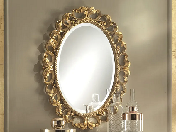 Oval wall mounted mirror with frame CASA +39 Rossini 804 factory CASA +39 from Italy. Foto №1