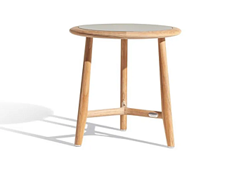 Round Teak Side Table The Secret Garden POLTRONA FRAU factory POLTRONA FRAU from Italy